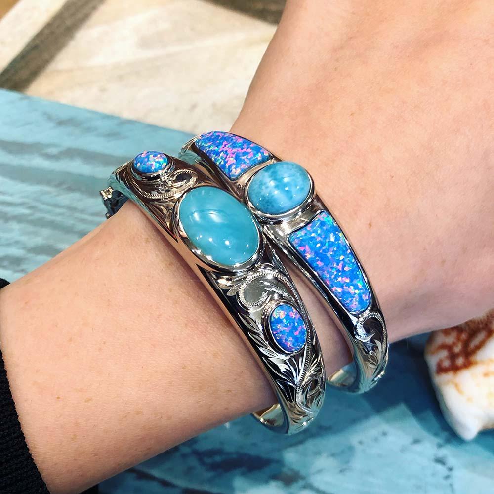 Larimar Ocean Reflection Trio Bangle Bangle Island by Koa Nani 