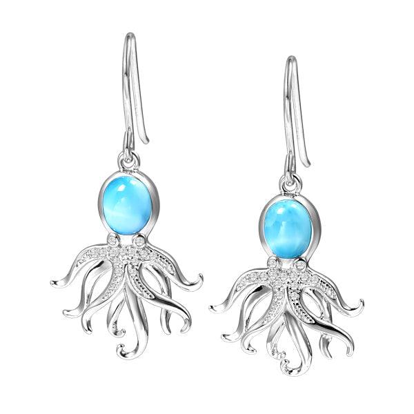 Larimar Octopus Hook Earrings Earrings Island by Koa Nani 