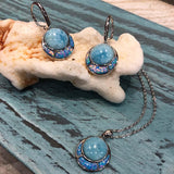 Larimar & Opalite Circle Sun Glow Pendant Pendant Island by Koa Nani 