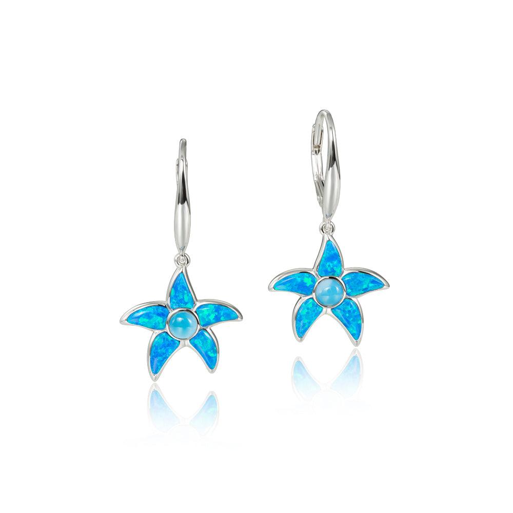 Larimar & Opalite Sea Star Earrings Earrings Island by Koa Nani 