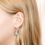 Larimar Pavé Polynesian Honu Earrings Earrings Island by Koa Nani 