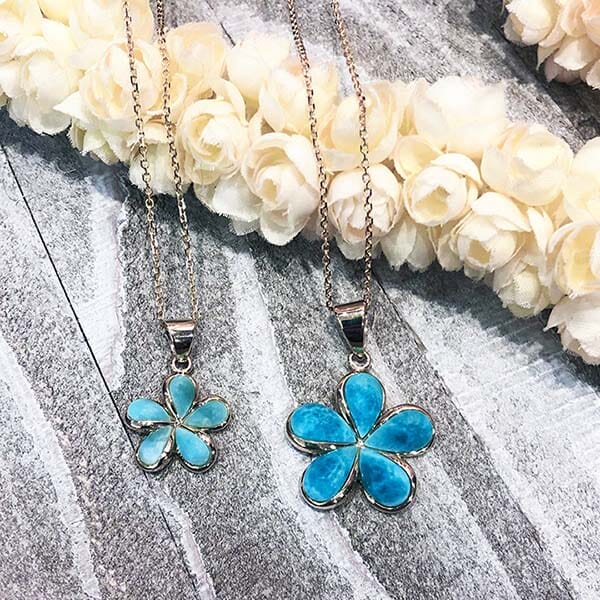 Larimar Plumeria Pendant Pendant Island by Koa Nani 