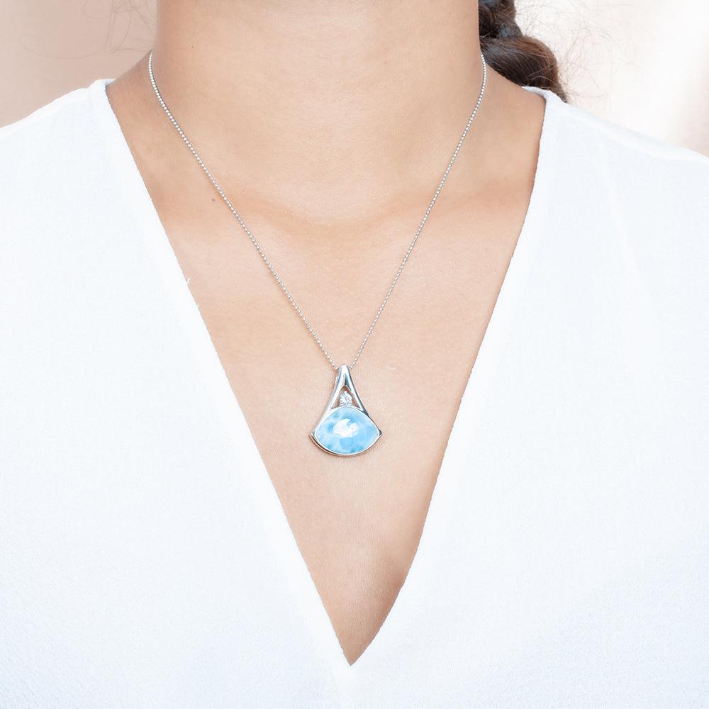 Larimar Pohaku Ku’i ‘Ai Pendant Pendant Island by Koa Nani 