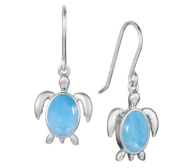 Larimar Poipu Honu Earrings Earrings Island by Koa Nani 