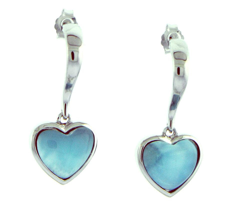 Larimar Pu’uwai Curve Earrings Earrings Island by Koa Nani 