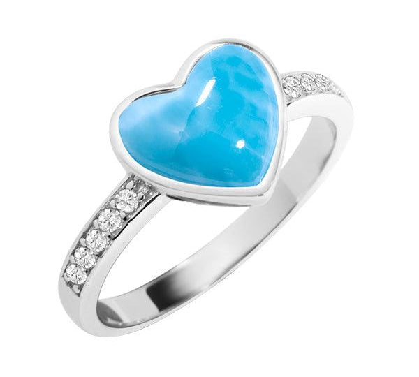 Larimar Pu'uwai Heart Azul Ring Ring Island by Koa Nani 5