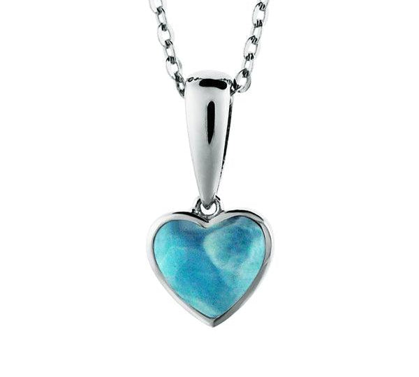 Larimar Pu'uwai Heart Pendant Pendant Island by Koa Nani 