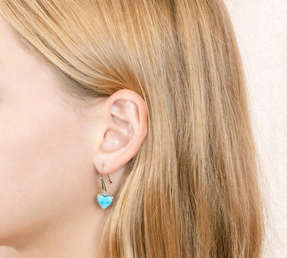 Larimar Pu’uwai Hook Earrings Earrings Island by Koa Nani 