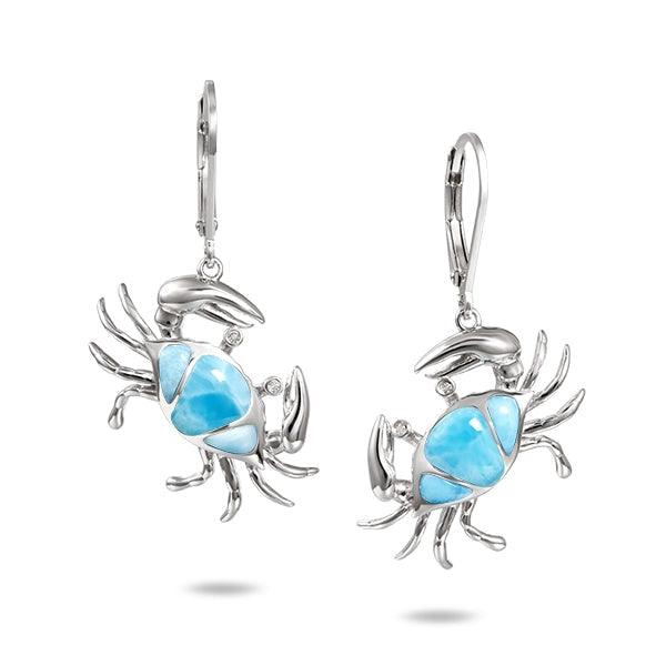 Larimar Sand Dune Blue Crab Earrings Earrings Island by Koa Nani 