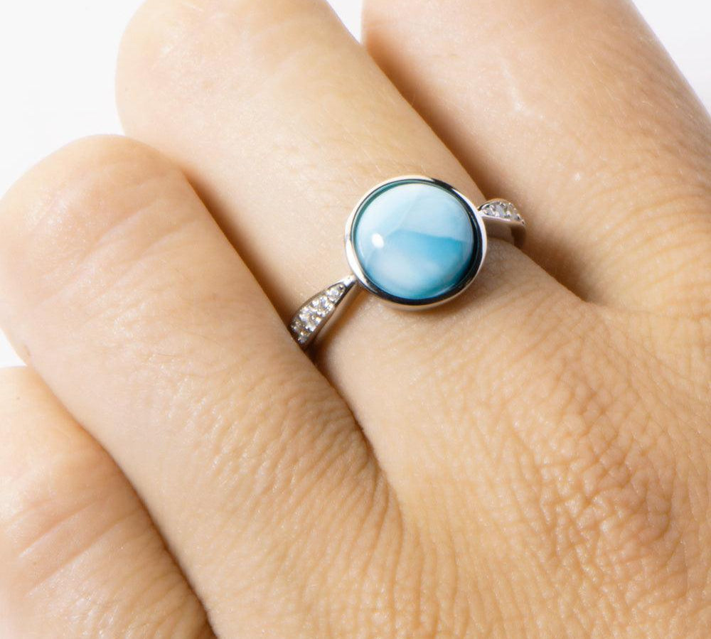 Larimar Saturn Ring Ring Island by Koa Nani 