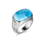 Larimar Sea Salt Ring with Engravings Ring Island by Koa Nani 5