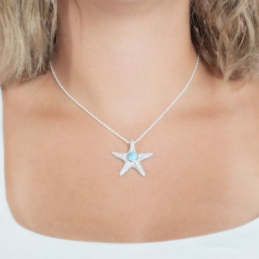 Larimar Sea Star Pavé Pendant Pendant Island by Koa Nani 