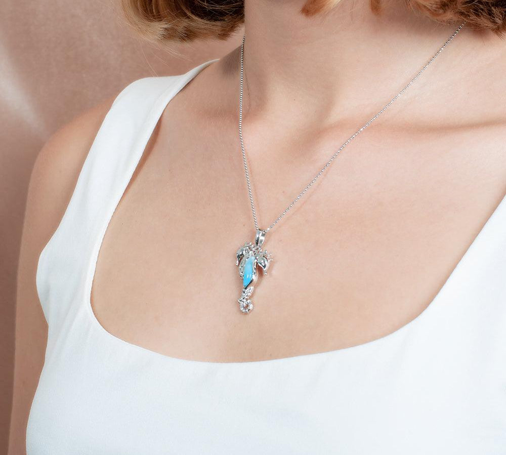 Larimar Seahorse Lovers Pendant Pendant Island by Koa Nani 