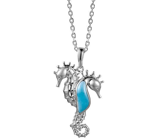 Larimar Seahorse Lovers Pendant Pendant Island by Koa Nani 
