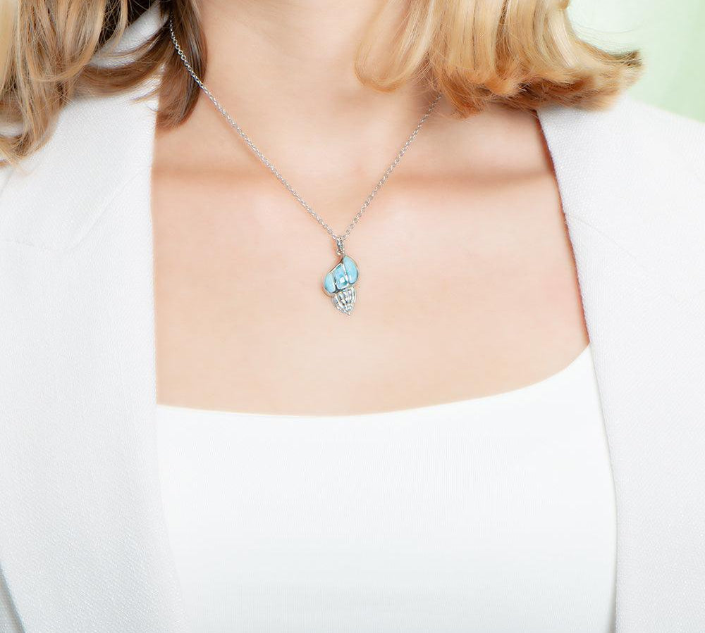 Larimar Seashell Pendant Pendant Island by Koa Nani 