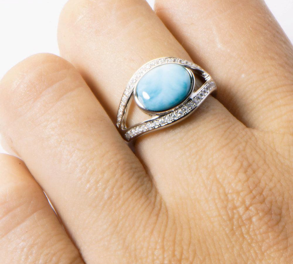 Larimar Sparkling Full Moon Ring Ring Island by Koa Nani 