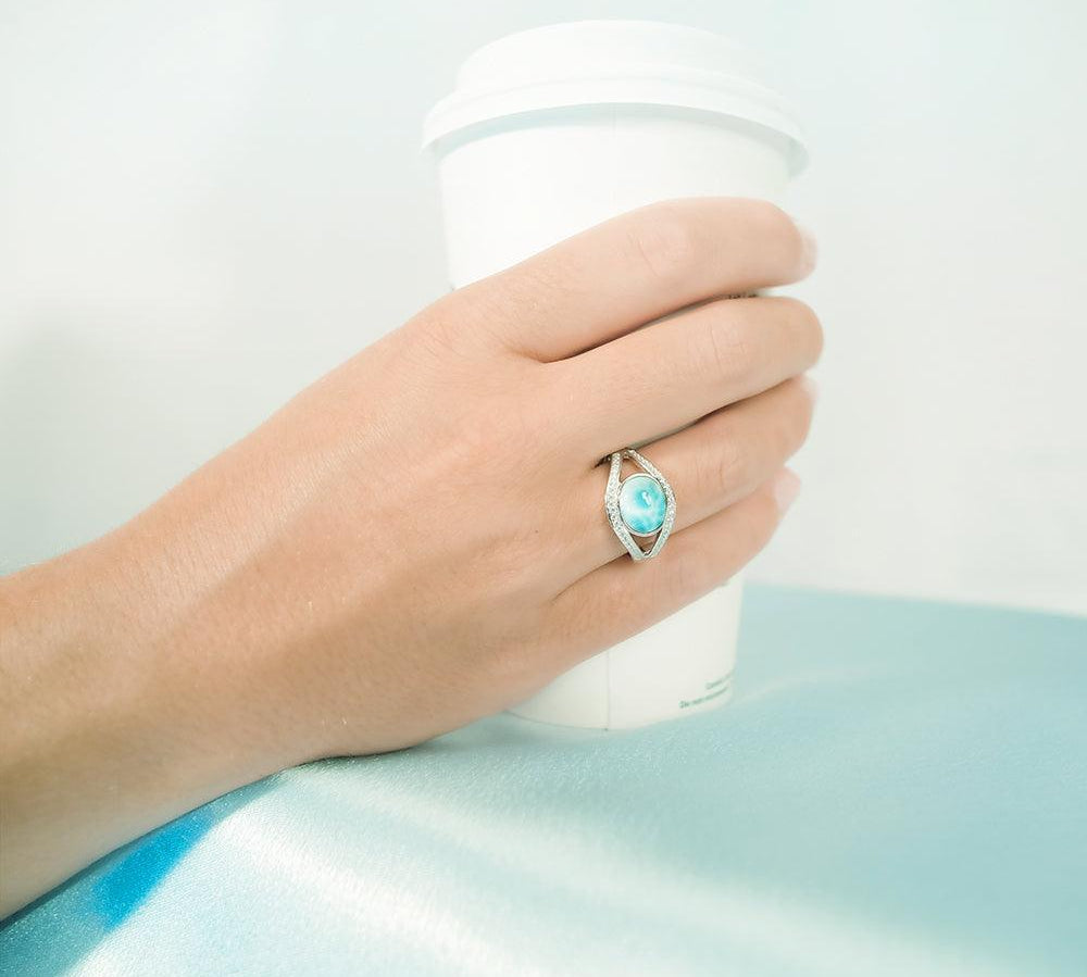 Larimar Sparkling Full Moon Ring Ring Island by Koa Nani 