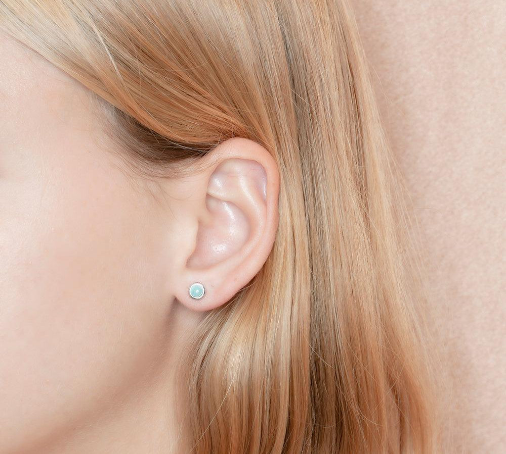 Larimar Stud Earrrings Earrings Island by Koa Nani 6mm