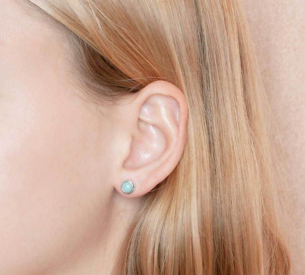 Larimar Stud Earrrings Earrings Island by Koa Nani 7mm