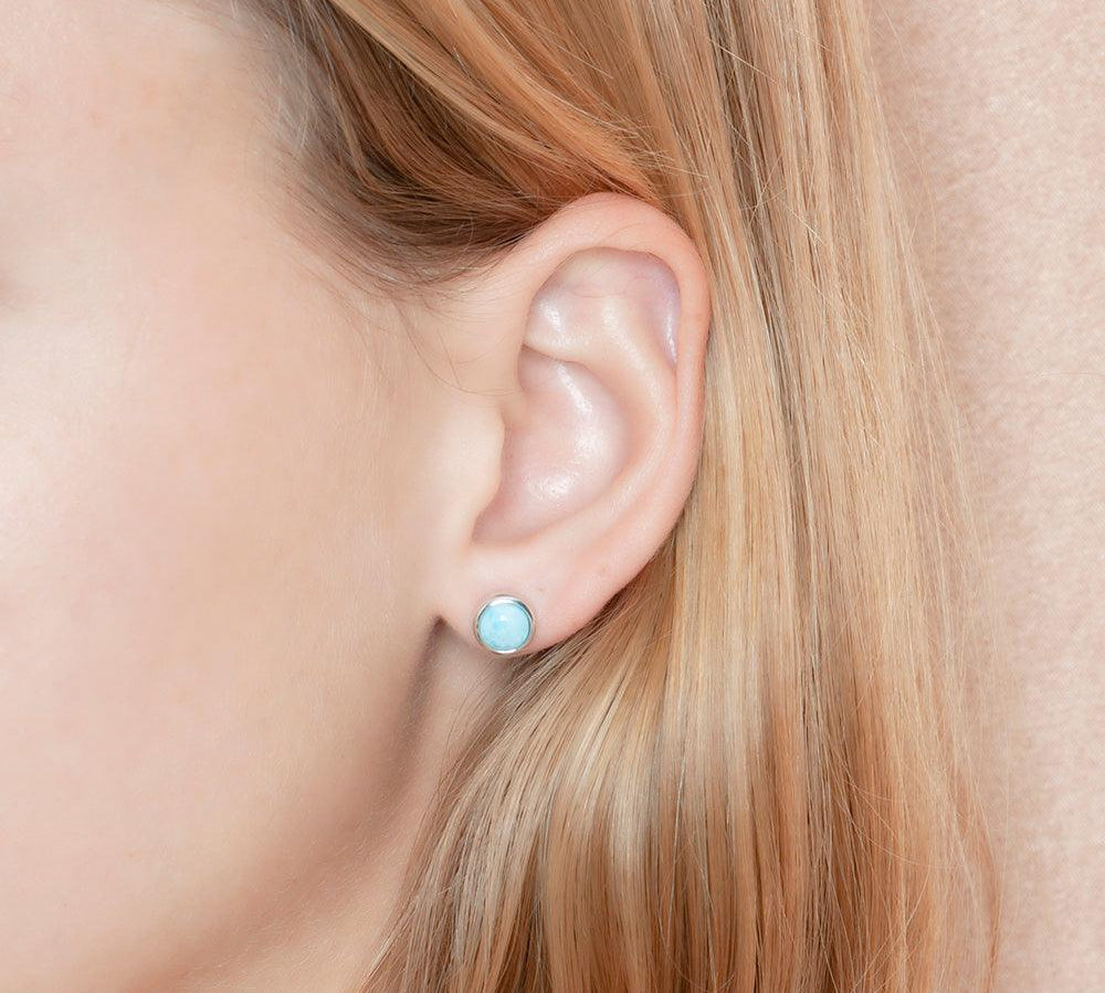 Larimar Stud Earrrings Earrings Island by Koa Nani 8mm