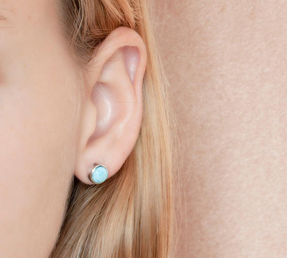 Larimar Stud Earrrings Earrings Island by Koa Nani 9mm