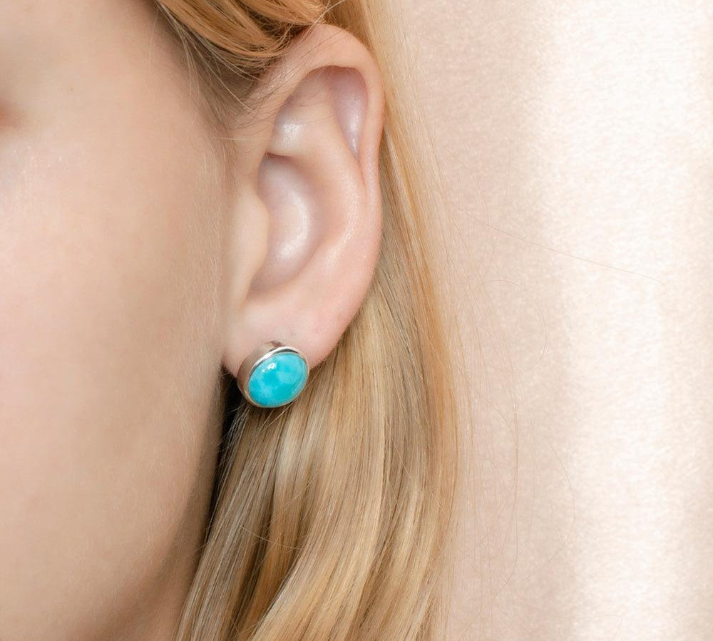 Larimar Stud Earrrings Earrings Island by Koa Nani 12mm