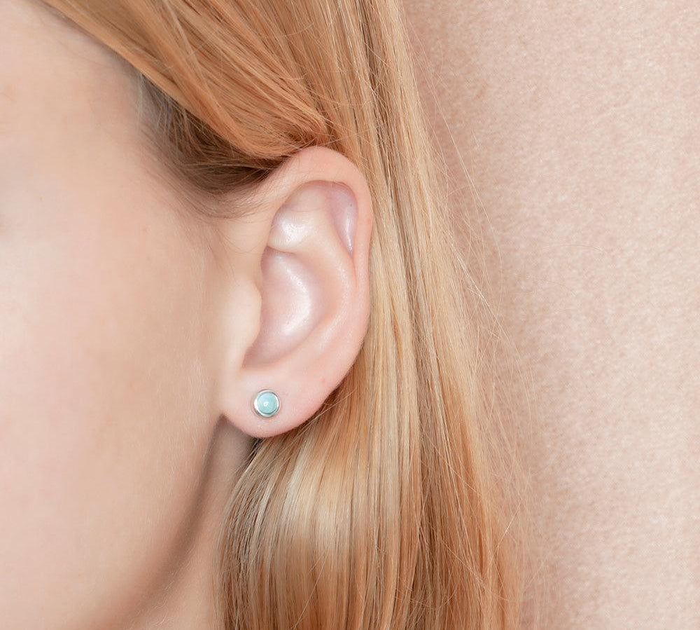 Larimar Stud Earrrings Earrings Island by Koa Nani 