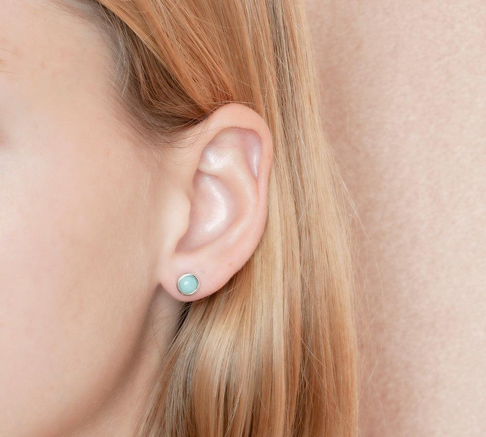 Larimar Stud Earrrings Earrings Island by Koa Nani 