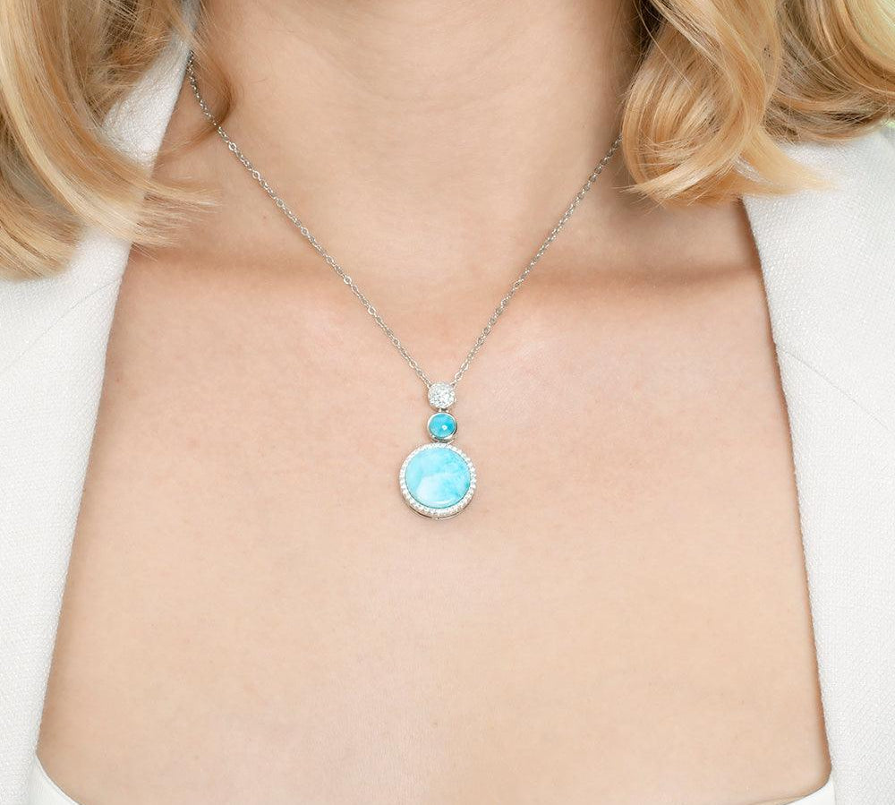 Larimar Sun, Earth and Moon Pendant Pendant Island by Koa Nani 