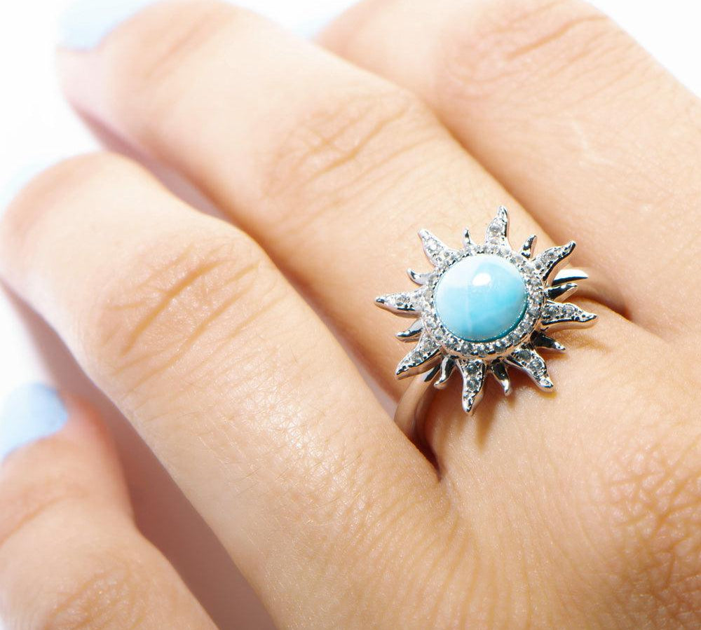 Larimar Sun Ring Ring Island by Koa Nani 