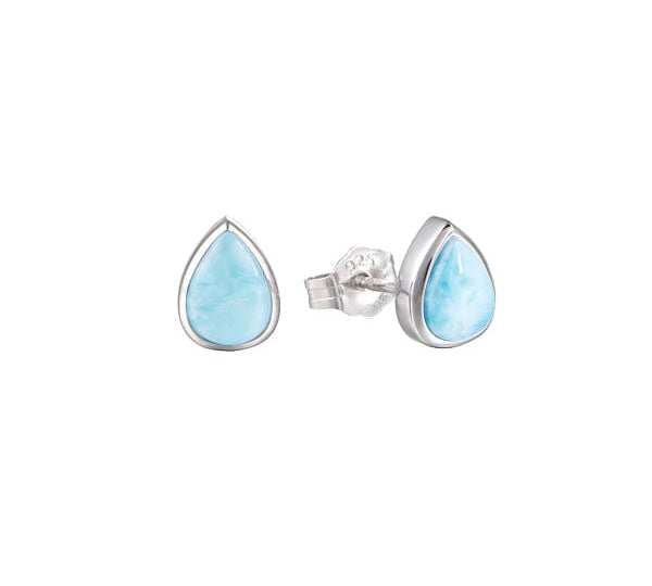 Larimar Teardrop Stud Earrings Earrings Island by Koa Nani 5mm 