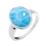 Larimar Thick Band Moon Ring Ring Island by Koa Nani 5