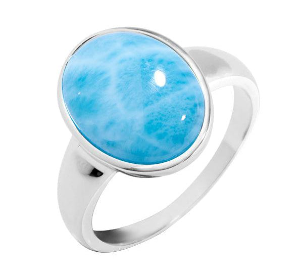 Larimar Thick Band Moon Ring Ring Island by Koa Nani 5