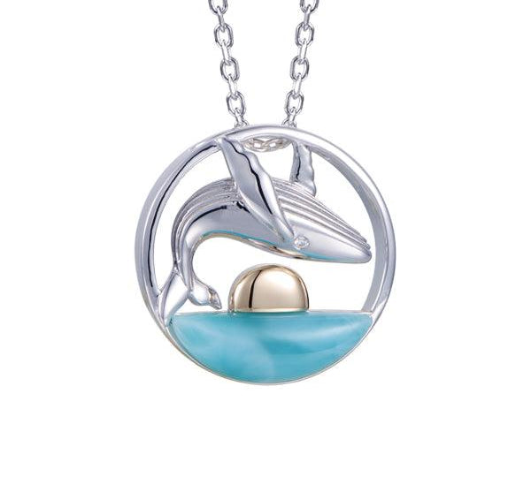 Larimar Two-Tone Humpback Whale Pendant Pendant Island by Koa Nani 