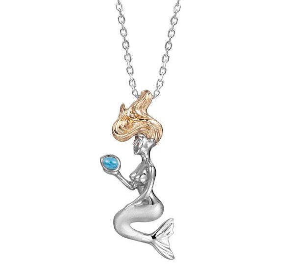 Larimar Two-Tone Wishing Mermaid Pendant Pendant Island by Koa Nani 