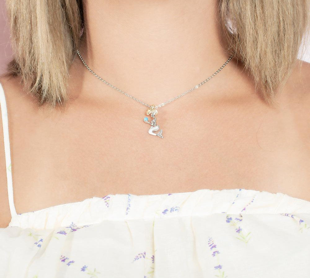 Larimar Two-Tone Wishing Mermaid Pendant Pendant Island by Koa Nani Small 