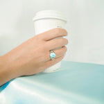 Larimar Victorian Moon Ring Ring Island by Koa Nani 