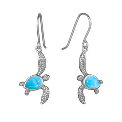 Larimar Waikiki Honu Earrings Earrings Island by Koa Nani 