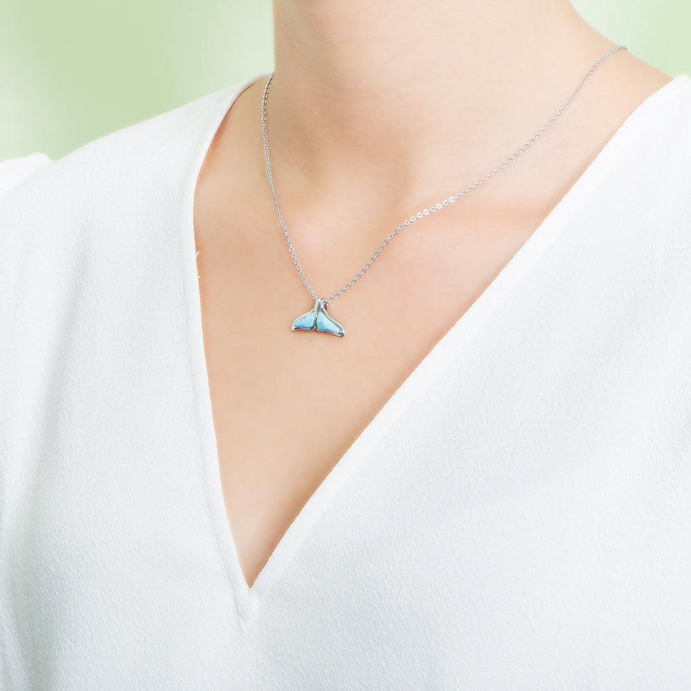 Larimar Whale Tail Pendant Pendant Island by Koa Nani 