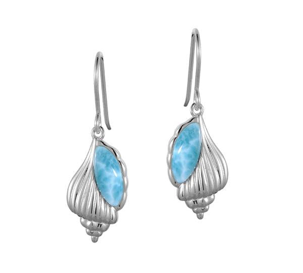 Larimar Whispering Shell Earrings Earrings Island by Koa Nani 