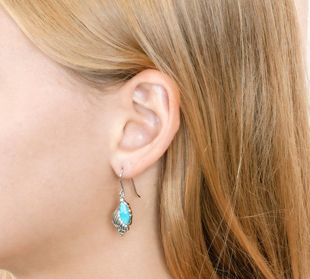 Larimar Whispering Shell Earrings Earrings Island by Koa Nani 