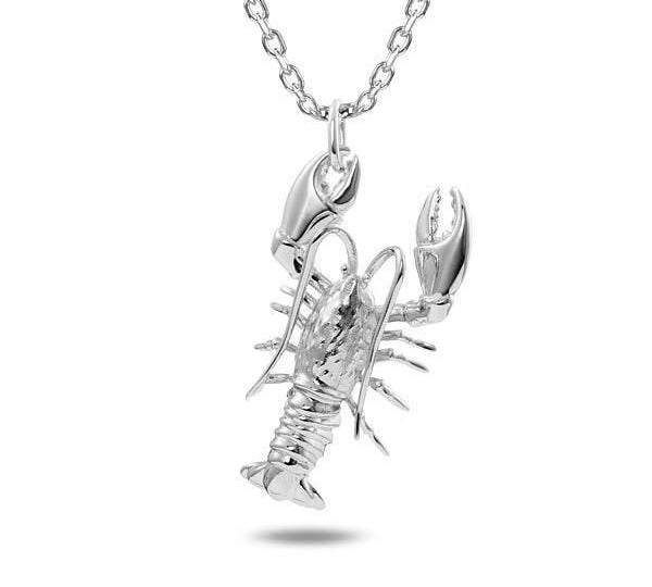 The picture shows a 925 sterling silver lobster pendant.