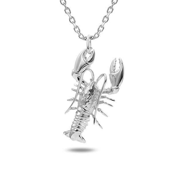 The picture shows a 925 sterling silver lobster pendant.