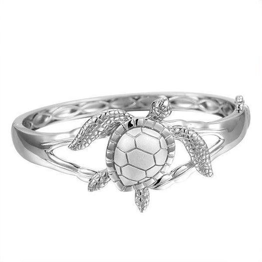 The picture shows a 925 sterling silver sea turtle bangle.