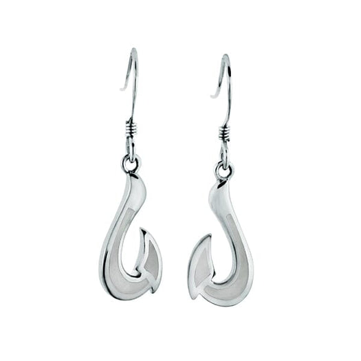 Sterling Silver Mother of Pearl Fish Hook Earrings – Island by Koa Nani