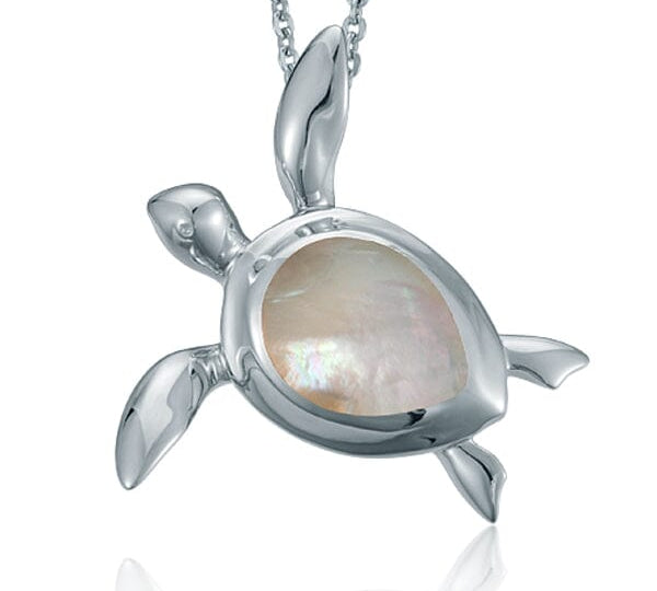 Mother of Pearl Hilo Honu Pendant Pendant Island by Koa Nani White 