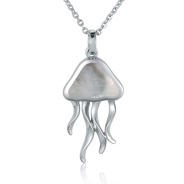 Mother of Pearl Moon Jellyfish Pendant Pendant Island by Koa Nani White 