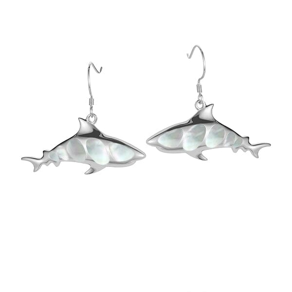 Mother of Pearl Shark Earrings Earrings Island by Koa Nani 