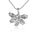 In this photo there is a white gold naupaka flower pendant with one diamond.