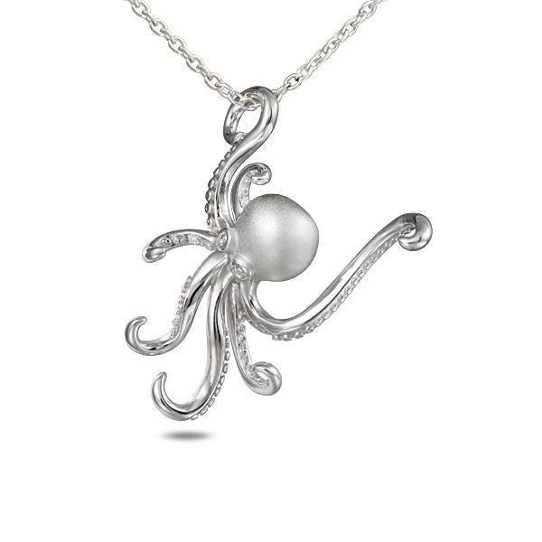 The picture shows a 925 sterling silver octopus pendant with topaz.